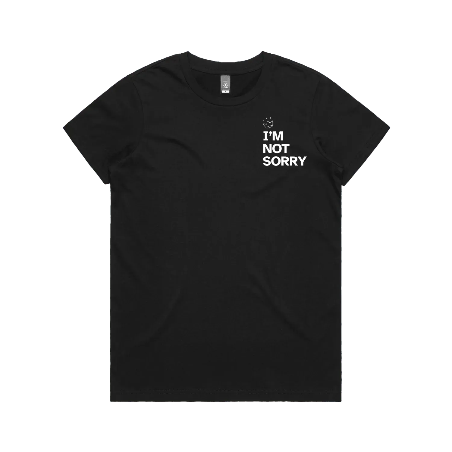 Black front flat lay